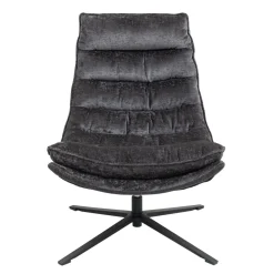 Poltrona girevole in tessuto (seduta 45 cm) Brava Grigio scuro