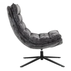 Poltrona girevole in tessuto (seduta 45 cm) Brava Grigio scuro