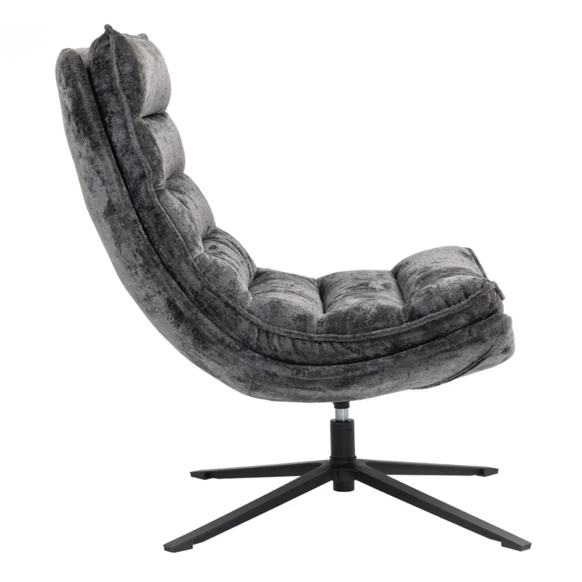 Poltrona girevole in tessuto (seduta 45 cm) Brava Grigio scuro