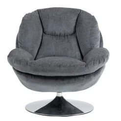 Poltrona girevole in tessuto (seduta 46 cm) Lomy Grigio scuro