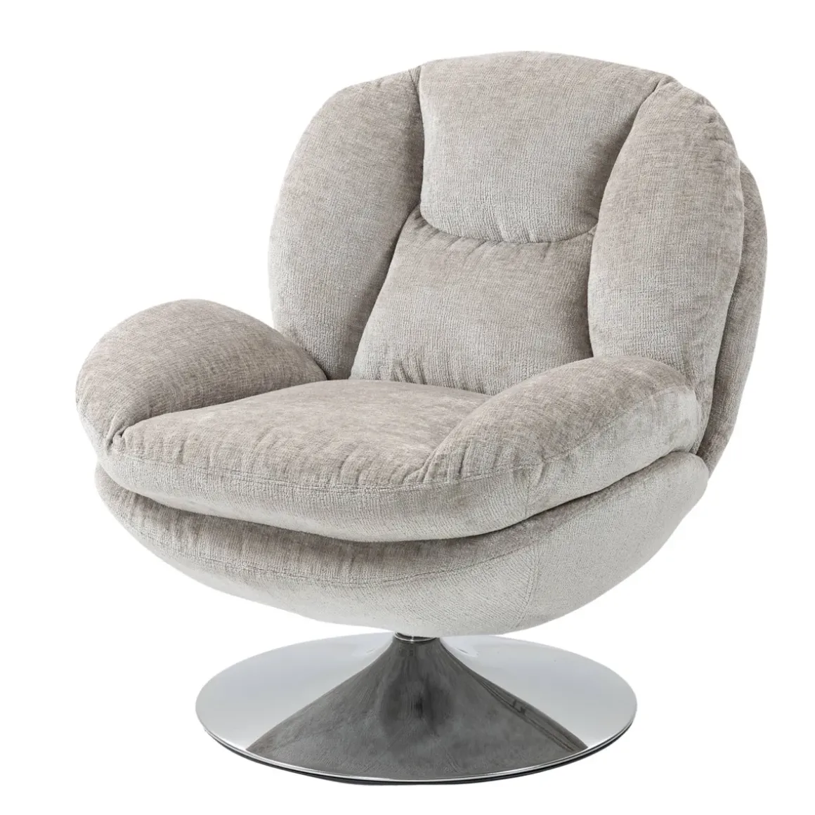 Poltrona girevole in tessuto (seduta 46 cm) Lomy Tortora