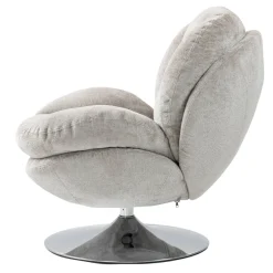 Poltrona girevole in tessuto (seduta 46 cm) Lomy Tortora