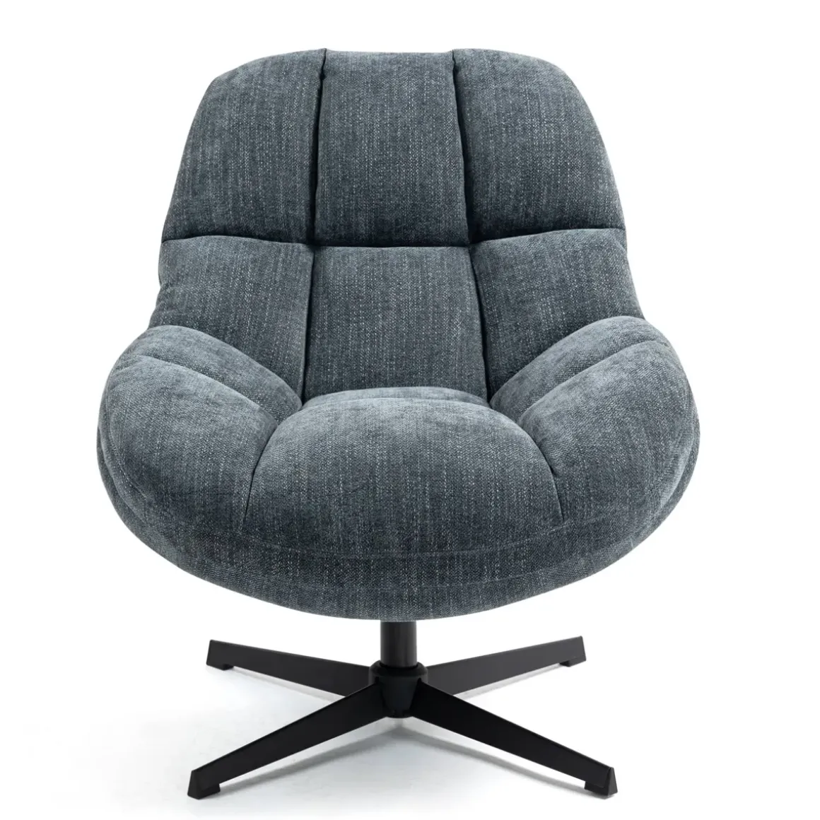 Poltrona girevole in tessuto (seduta 47 cm) Rezo Azzurro chiaro