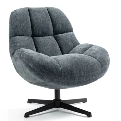 Poltrona girevole in tessuto (seduta 47 cm) Rezo Azzurro chiaro