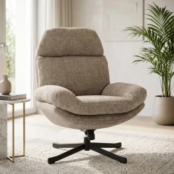 Poltrona girevole in tessuto (seduta 49 cm) Moor Beige Sabbia