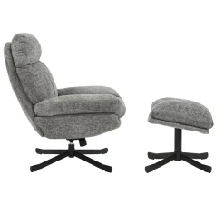 Poltrona girevole in tessuto (seduta 49 cm) Moor Grigio scuro