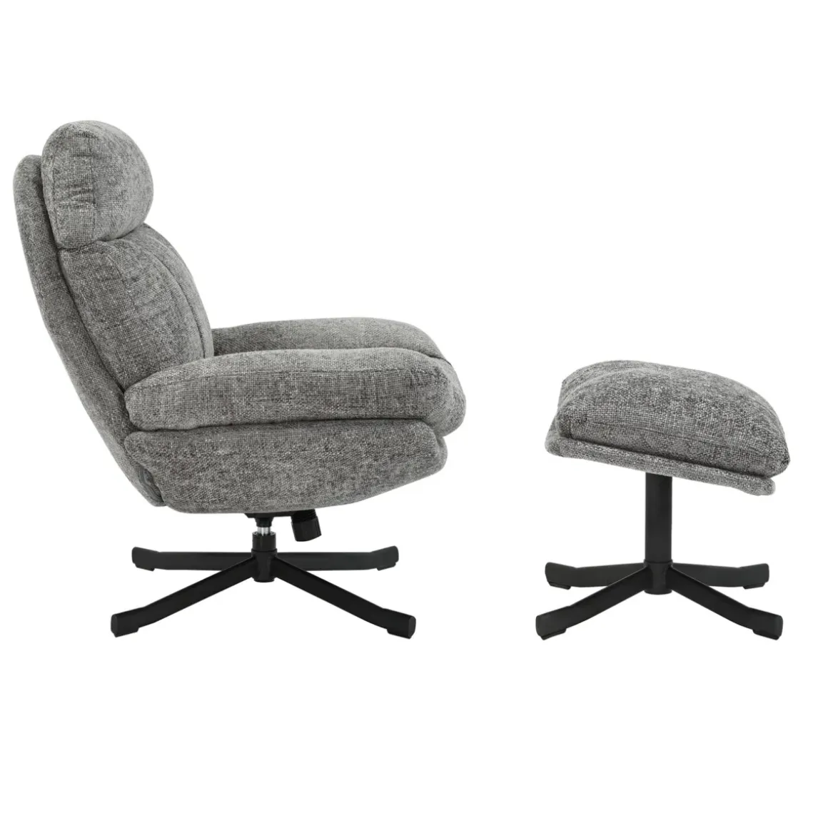 Poltrona girevole in tessuto (seduta 49 cm) Moor Grigio scuro