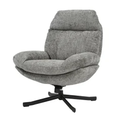 Poltrona girevole in tessuto (seduta 49 cm) Moor Grigio scuro