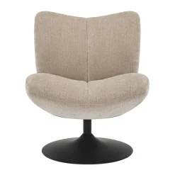 Poltrona girevole in tessuto testurizzato (seduta 46 cm) Axis Beige