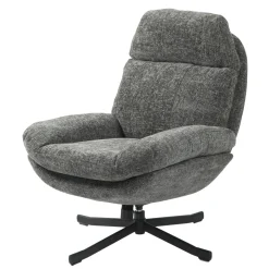 Poltrona girevole in tessuto (seduta 49 cm) Moor Grigio