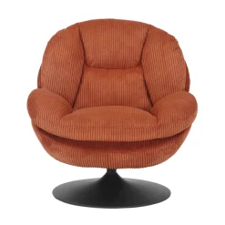 Poltrona girevole in velluto a coste (seduta 46 cm) Lomy Terracotta