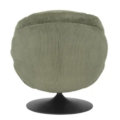 Poltrona girevole in velluto a coste (seduta 46 cm) Lomy Verde