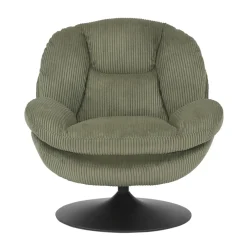 Poltrona girevole in velluto a coste (seduta 46 cm) Lomy Verde