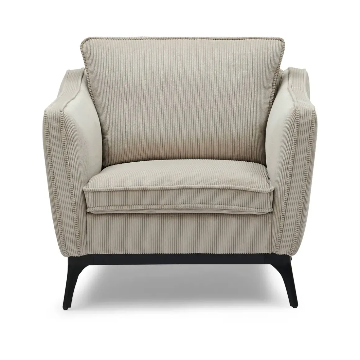 Poltrona in velluto a coste (Altezza seduta 45 cm) Owen Beige