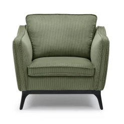 Poltrona in velluto a coste (Seduta 45 cm) Owen Verde pino