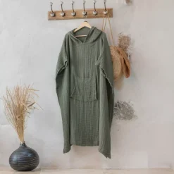 Poncho adulto in garza di cotone L/XL Gaïa Biancheria Bagno|Accappatoio
