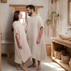Best Poncho adulto in garza di cotone L/XL Gaïa Biancheria Bagno|Accappatoio