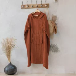 New Poncho adulto in garza di cotone Gaïa Biancheria Bagno|Accappatoio