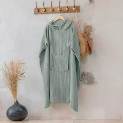 Poncho adulto in garza di cotone Gaïa Biancheria Bagno|Accappatoio