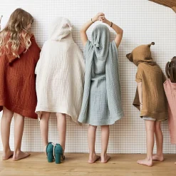 New Poncho da bagno per bambini in garza di cotone 2/5 anni Gaïa Tessile Arredo Bimbi|Biancheria Bagno