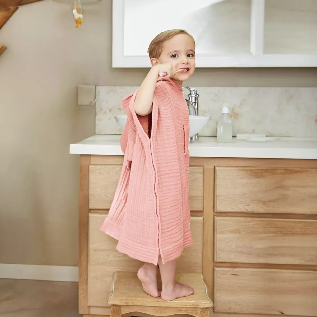 Clearance Poncho da bagno per bambini in garza di cotone 6/10 anni Gaïa Tessile Arredo Bimbi|Biancheria Bagno