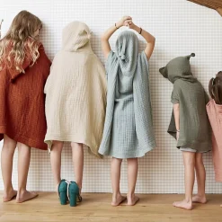 Outlet Poncho da bagno per bambini in garza di cotone 2/5 anni Gaïa pampa Tessile Arredo Bimbi|Biancheria Bagno