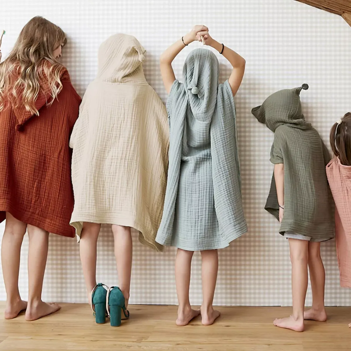 Poncho da bagno per bambini in garza di cotone 6/10 anni Gaïa pampa Tessile Arredo Bimbi|Biancheria Bagno
