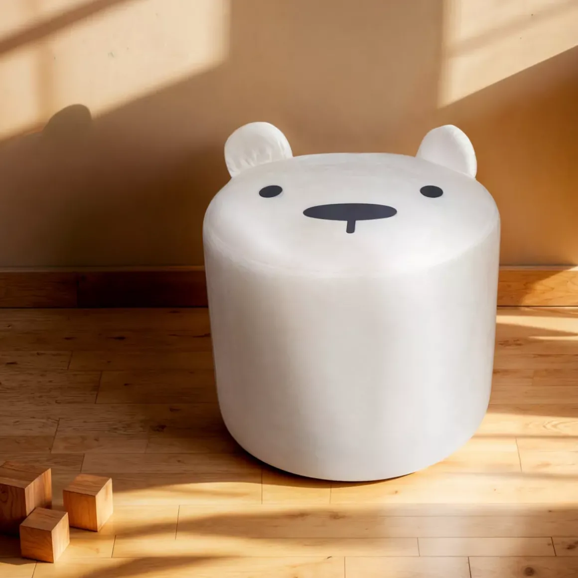 Pouf bambini (Alt 25 cm) Orsetto Bianco