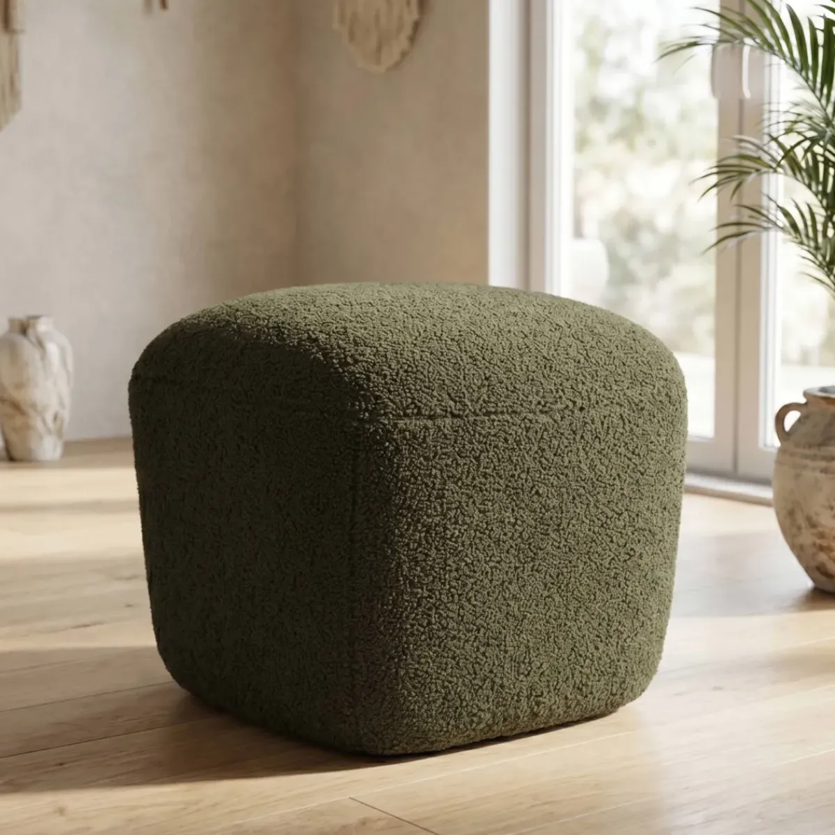 Online Pouf in bouclé (H43 cm) Nyxor scuro Pouf, Sgabelli, Bar|Pouf, Sgabelli