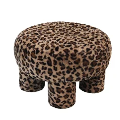 Hot Pouf in ecopelliccia (H32 cm) Leopardo Pouf, Sgabelli, Bar|Pouf, Sgabelli