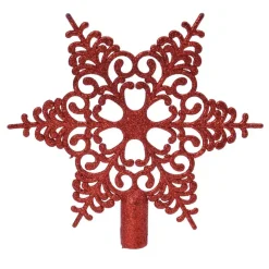 Puntale albero Fiorella Rosso