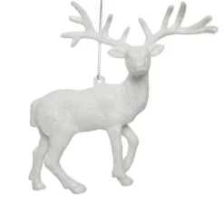 Renna di Natale da appendere (14 cm) Strass Knut Bianco