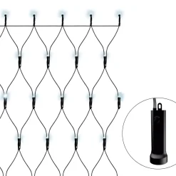 Rete di luci Durawise a pile 1,80m Bianco freddo 192 LED
