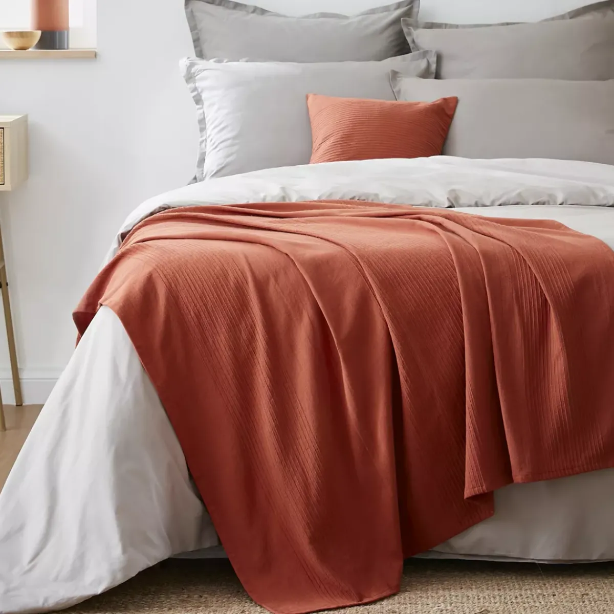 New Runner letto cotone (130 x 160 cm) Léa Plaid E Teli Copritutto|Copriletti, Trapuntine E Runner Letto