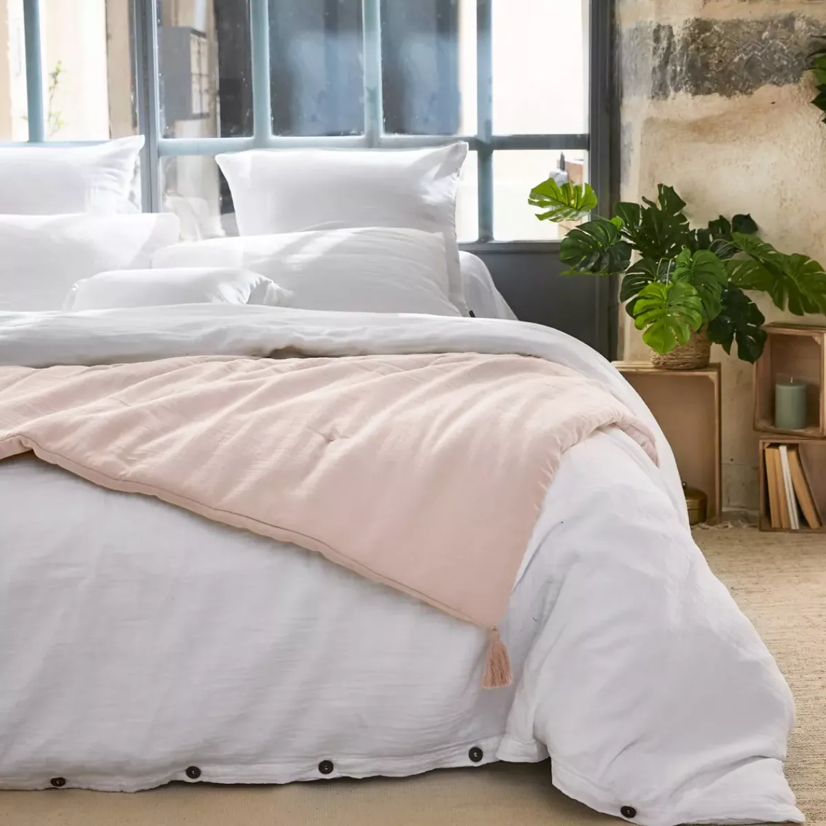 New Runner letto garza di cotone Gaïa Copriletti, Trapuntine E Runner Letto