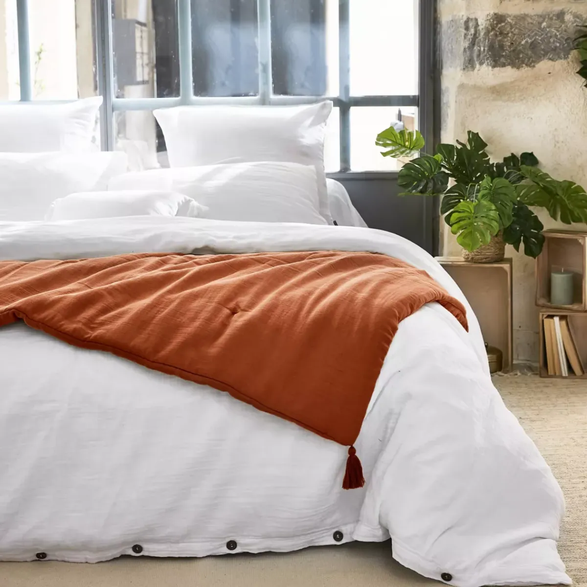 New Runner letto garza di cotone Gaïa Copriletti, Trapuntine E Runner Letto