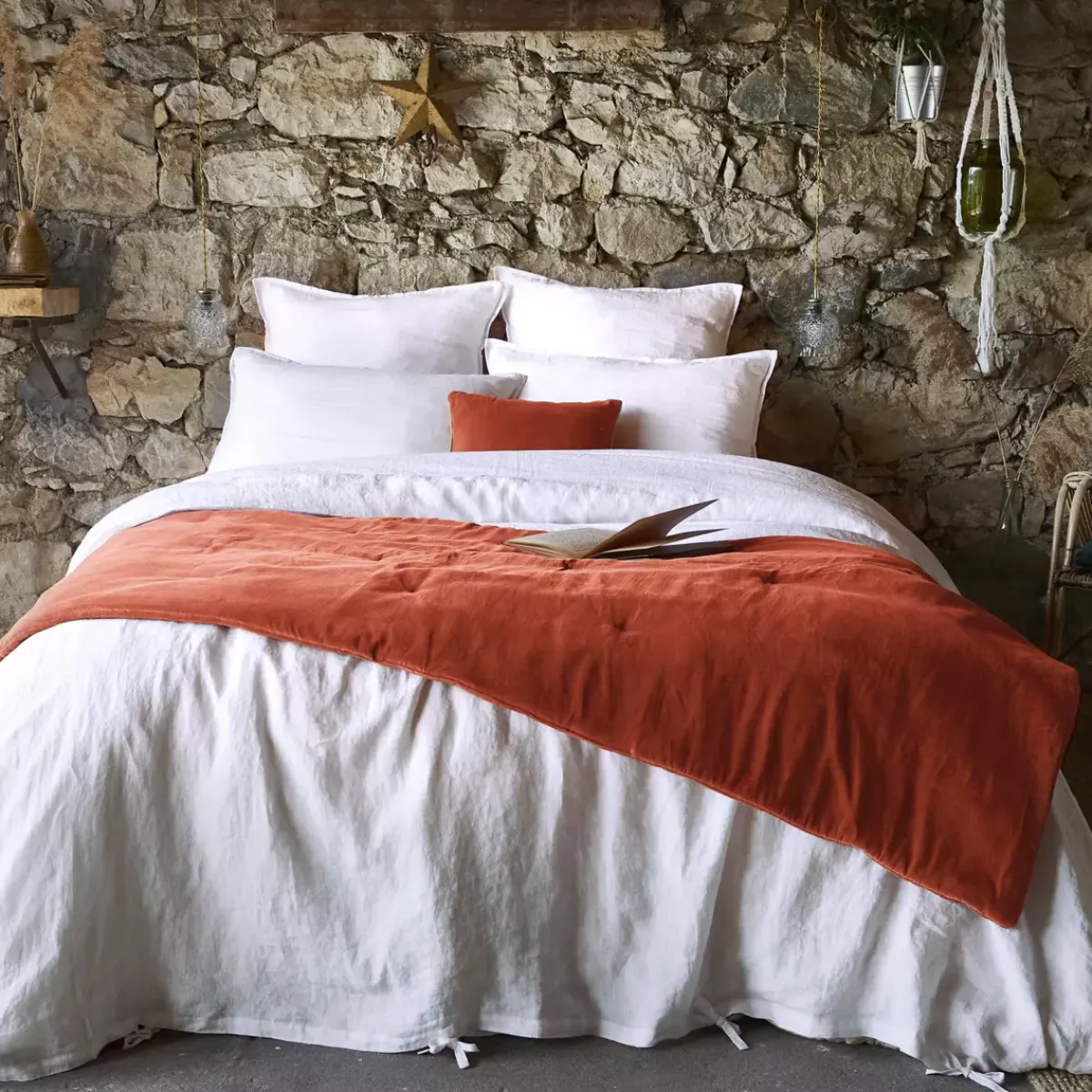 Outlet Runner letto in velluto di cotone (90 x 200 cm) Victor Copriletti, Trapuntine E Runner Letto