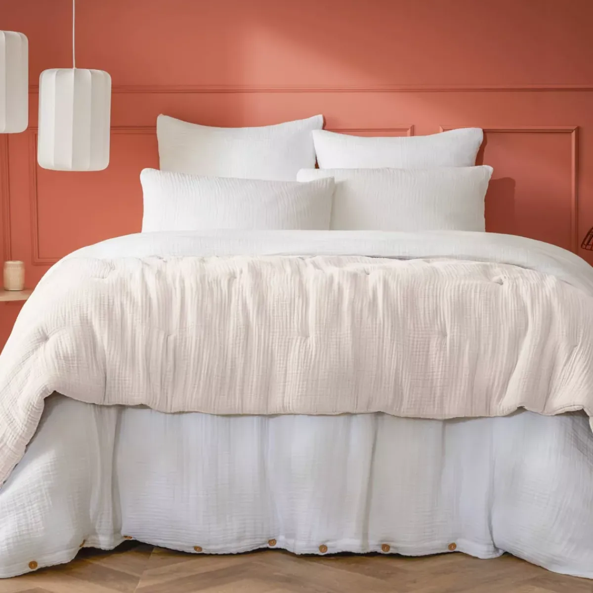 Online Runner letto quadrupla garza di cotone Victoria x Gaïa pampa Copriletti, Trapuntine E Runner Letto