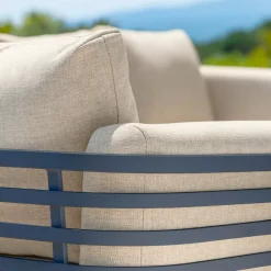 Sale Salotto da giardino alluminio 4 posti 5 pezzi Monte Carlo Grigio antracite e beige Salotto Da Giardino