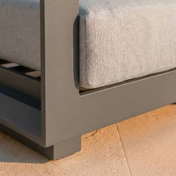 Outlet Salotto da giardino alluminio 5 posti 4 pezzi Elba Grigio antracite e grigio chiaro Salotto Da Giardino