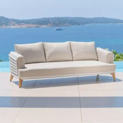 Salotto da giardino alluminio 7 posti 6 pezzi Monte Carlo Bianco e tortora Salotto Da Giardino