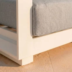 Hot Salotto da giardino alluminio 5 pezzi Elba Bianco e grigio chiaro Salotto Da Giardino