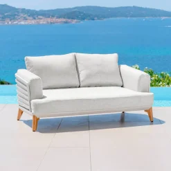 Outlet Salotto da giardino alluminio 12 pezzi Monte Carlo Bianco e grigio chiaro Salotto Da Giardino