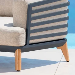 Outlet Salotto da giardino alluminio 12 pezzi Monte Carlo Grigio antracite e tortora Salotto Da Giardino