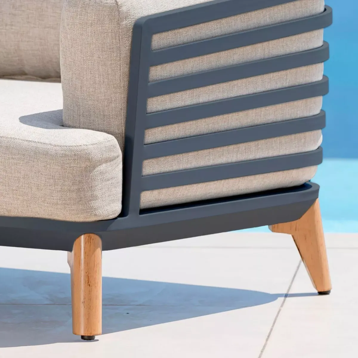 Clearance Salotto da giardino alluminio 2 posti 3 pezzi Monte Carlo Grigio antracite e tortora Salotto Da Balcone|Salotto Da Giardino