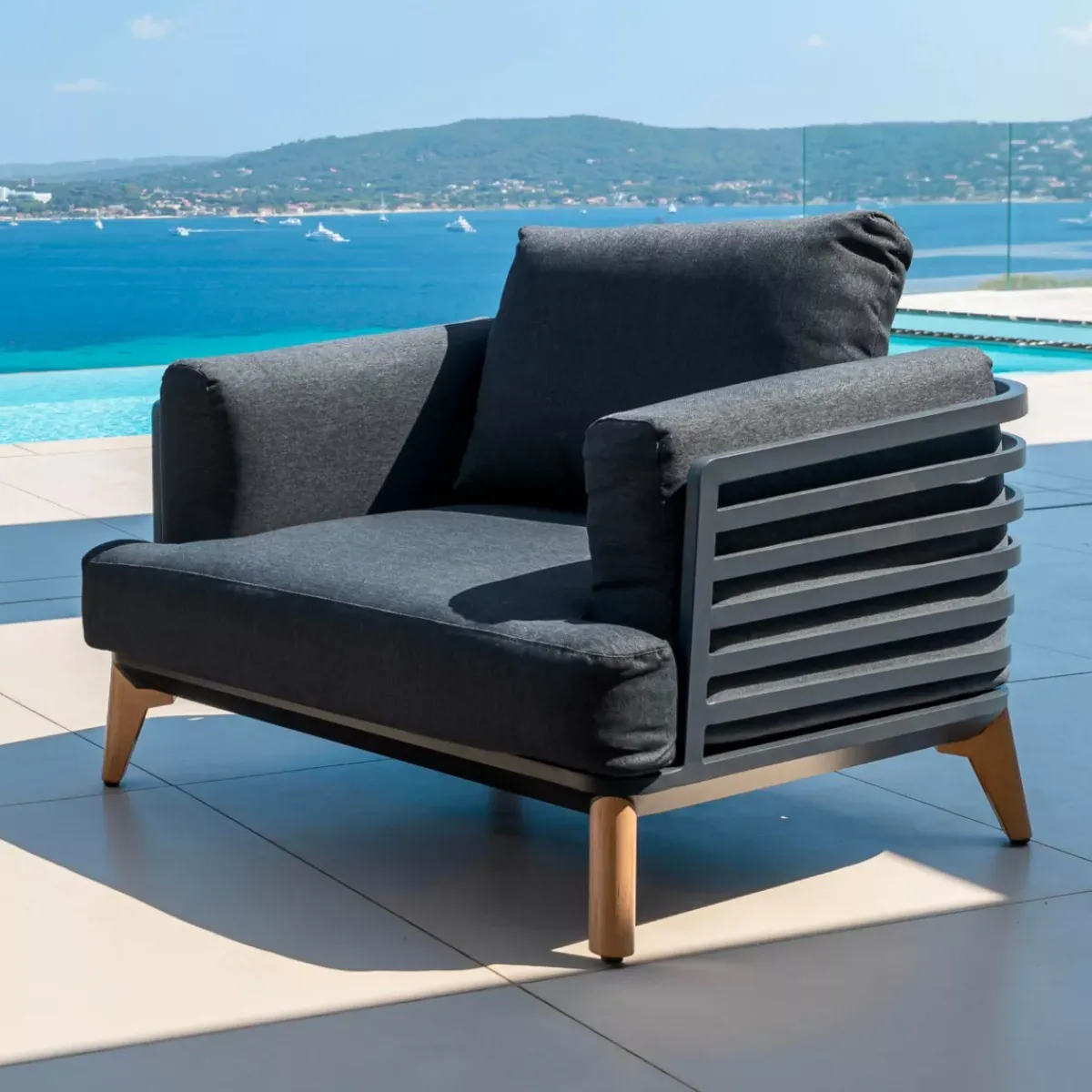 Salotto da giardino alluminio 2 posti 3 pezzi Monte Carlo Grigio Salotto Da Balcone|Salotto Da Giardino