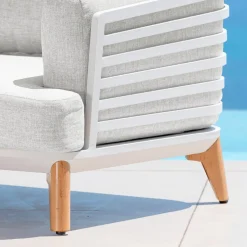 Salotto da giardino alluminio 12 posti 8 pezzi Monte Carlo Bianco e grigio chiaro