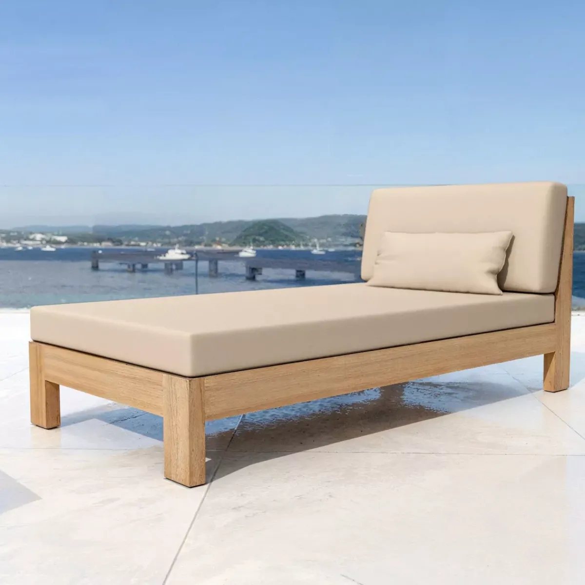 Discount Salotto da giardino angolare in legno di acacia 5 posti 5 pezzi Bornéo Salotto Da Giardino