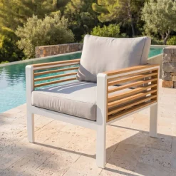 New Salotto da giardino Bali /Grigio chiaro - 5 posti Salotto Da Giardino