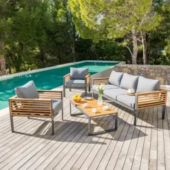 Online Salotto da giardino Bali Grigio antracite/Ardesia - 5 posti Salotto Da Giardino